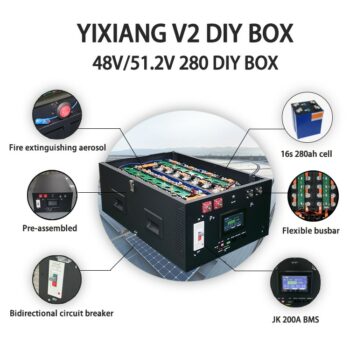 YIXIANG V2 DIY JK 200A BMS LifePo4 Metal Battery Case