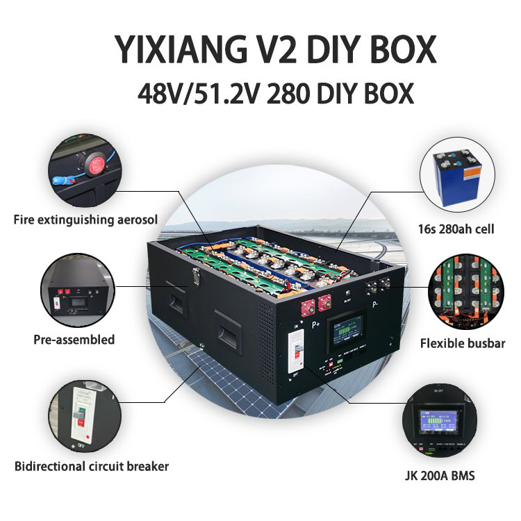 YIXIANG V2 DIY JK 200A BMS LifePo4 Metal Battery Case